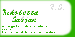 nikoletta sabjan business card